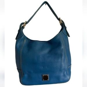 Dooney & Bourke Pebbled Blue Leather Shoulder Hobo Bag